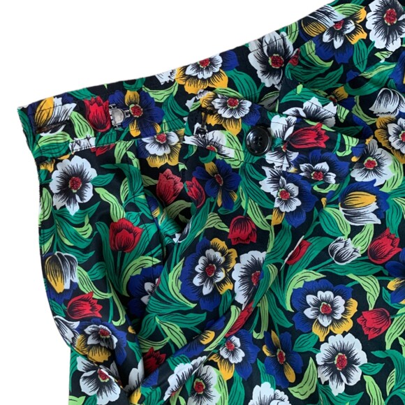 Vintage Ms Chaus Green Floral Boho 2 Piece Casual Top and Skirt Set Size 8 - Picture 10 of 11